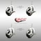 Service Caster 3 Inch 316SS Soft Rubber Wheel Swivel 12mm Threaded Stem Caster Set Brake SCC-SS316TS20S314-SRS-TLB-M1215-4 - alternate 4
